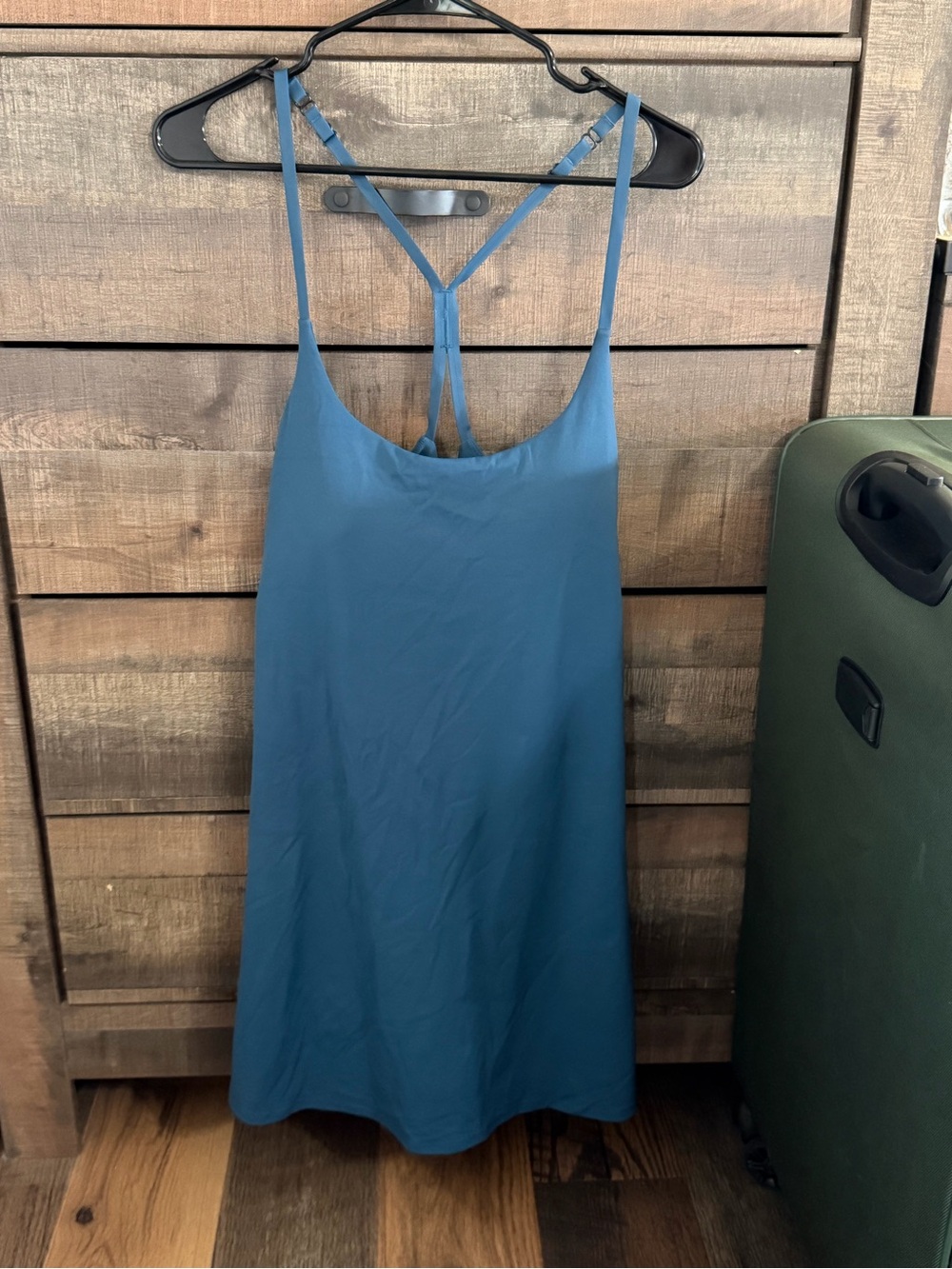 HALARA Blue Teal Slip Dress with Strappy Back